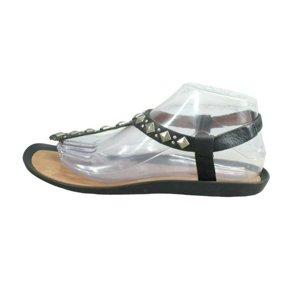 Lucky Black Leather Slip On Slingback Casual Sandals Size 10 - Picture 1 of 9